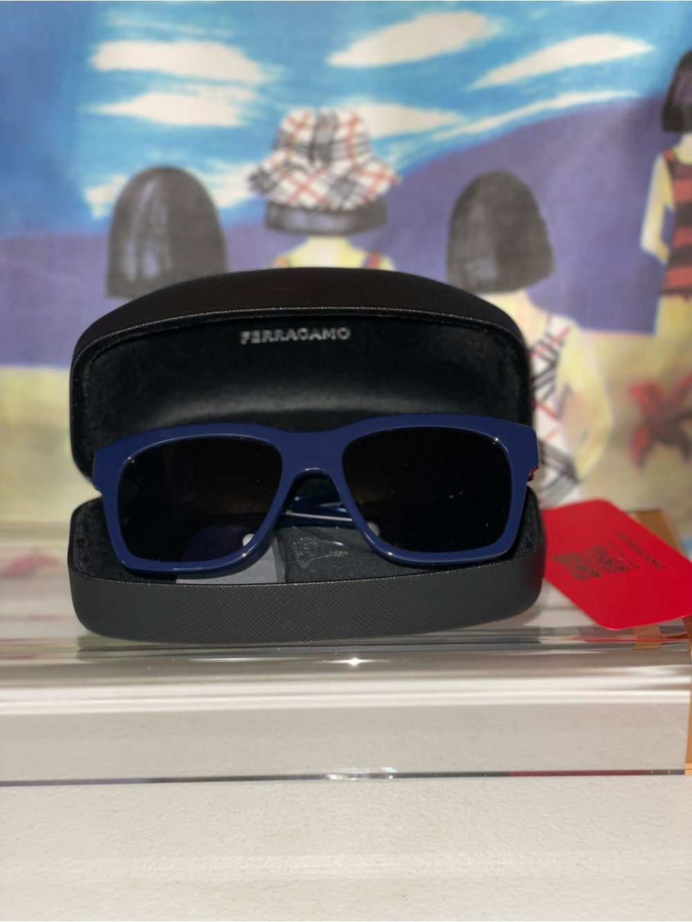 Ferragamo NWT Navy Blue Sunglasses Full Set  Made in Italy  SF1087SN 414